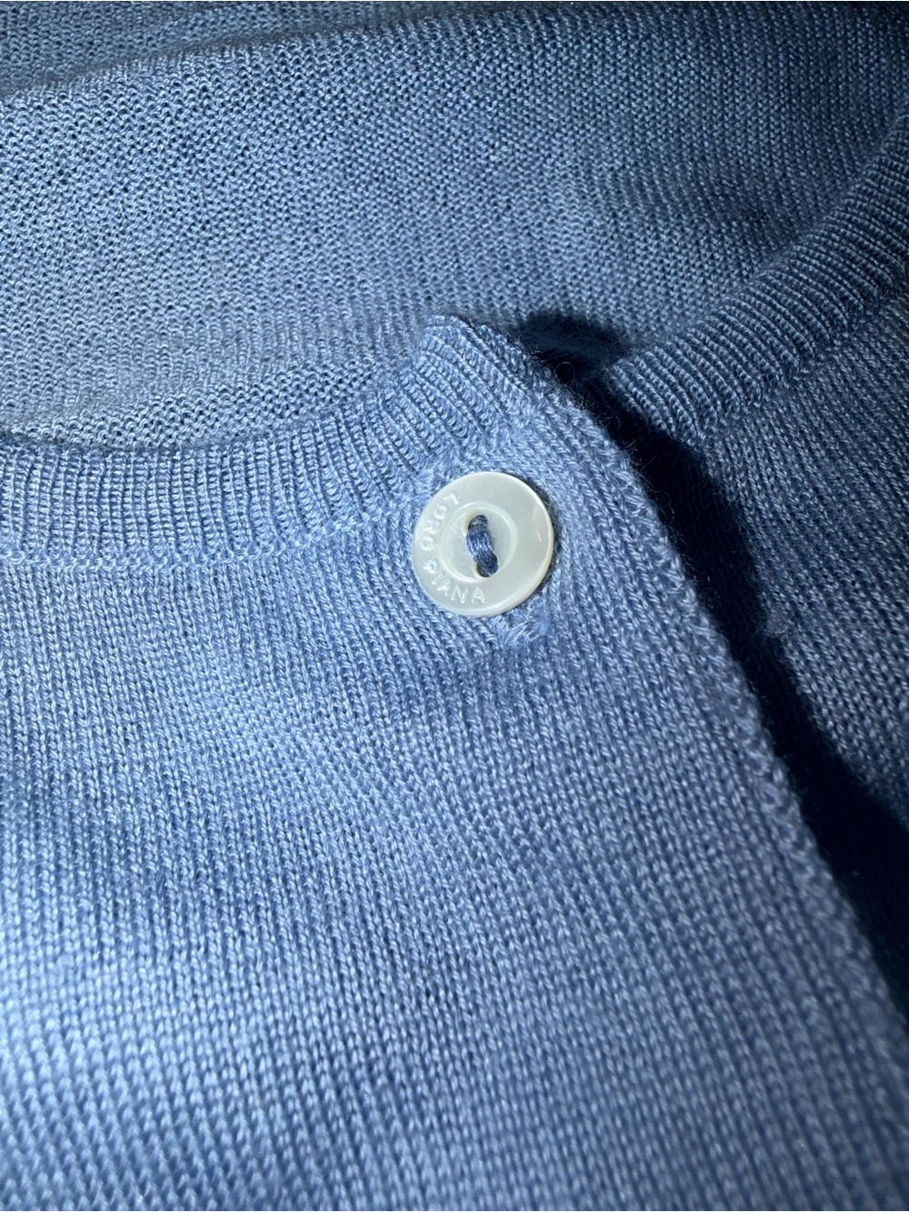 Loro Piana Light Blue Crewneck Cashmere Cardigan (121) - Picture 4 of 6